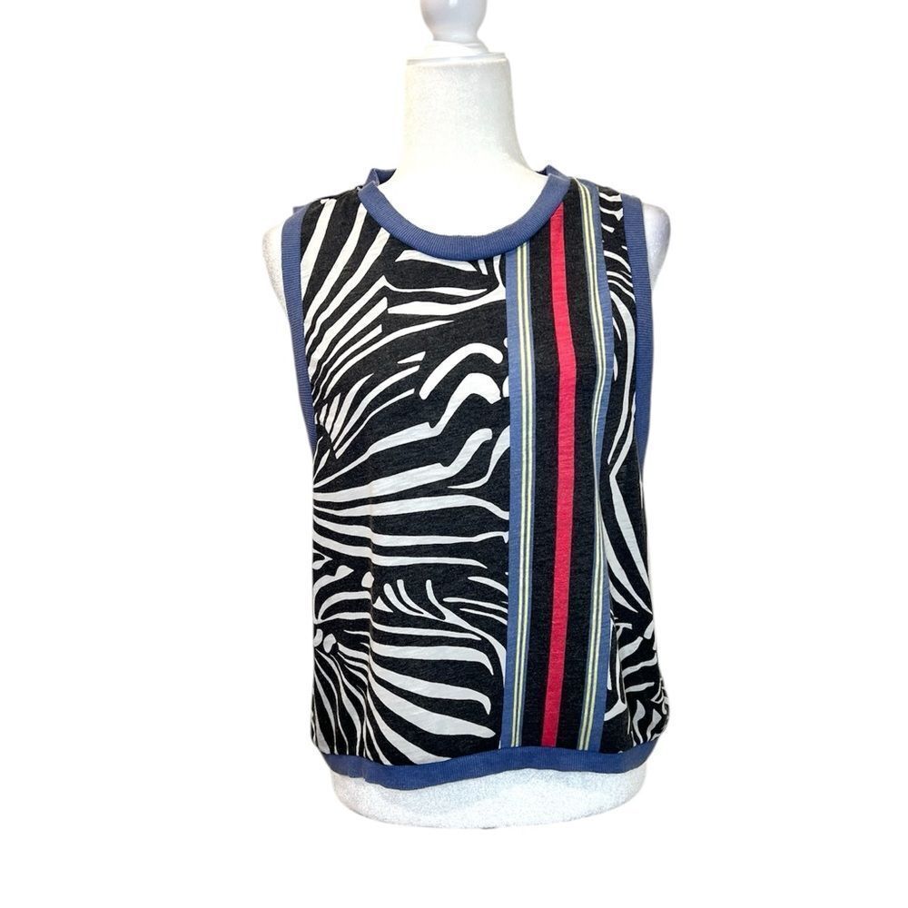 FREE PEOPLE Movement Zebra Print Sleeveless Top Size Medium